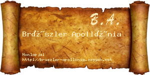 Brüszler Apollónia névjegykártya